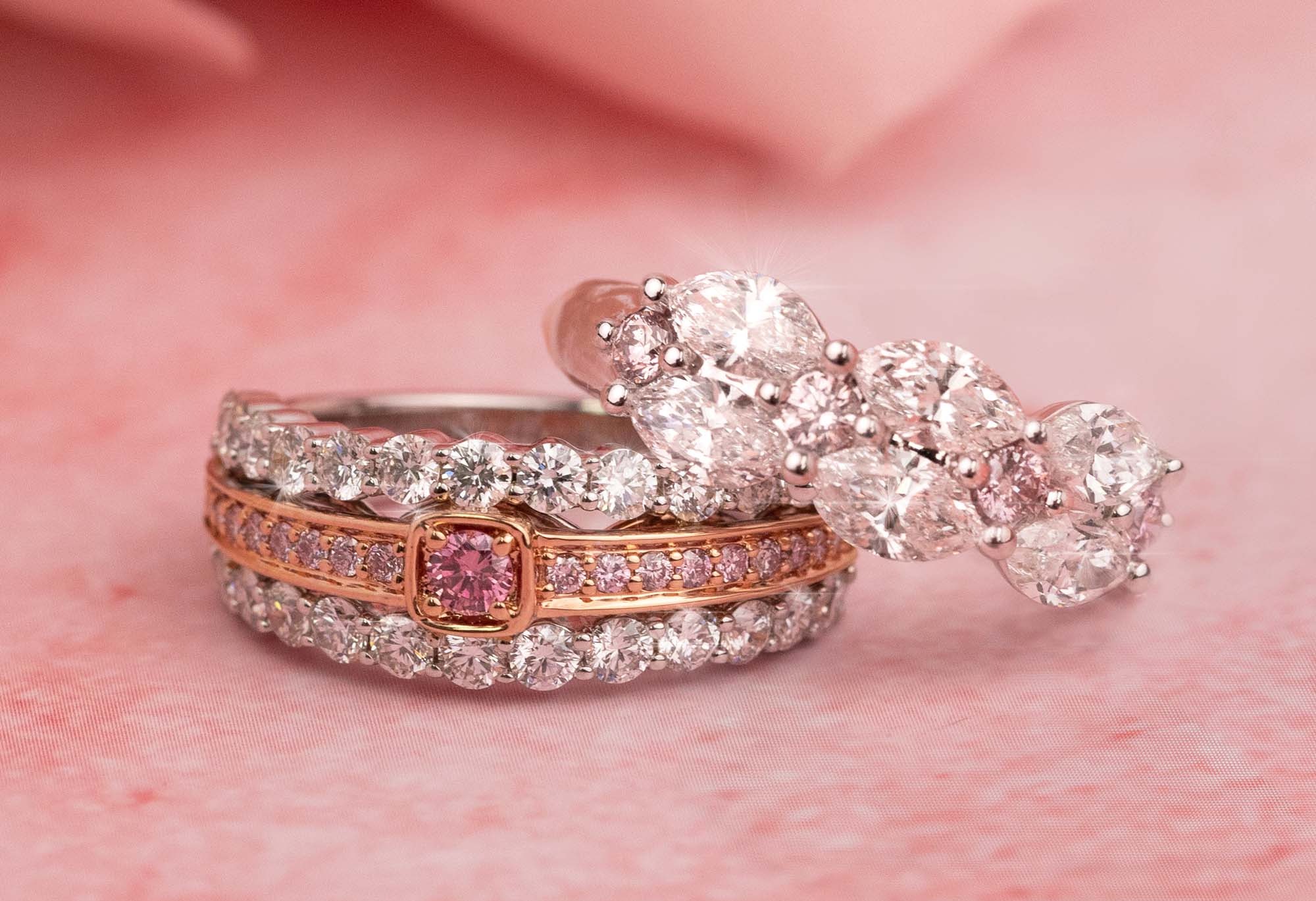 Pink Diamond Rings by Gerard McCabe